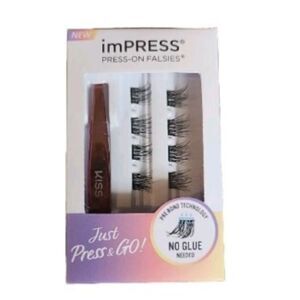 KISS imPRESS Press-On Falsies Women OS Black No Glue Self Adhesive Lash Clusters